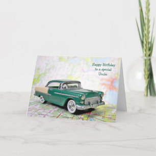 Retro Car für Onkel Geburtstag Karte