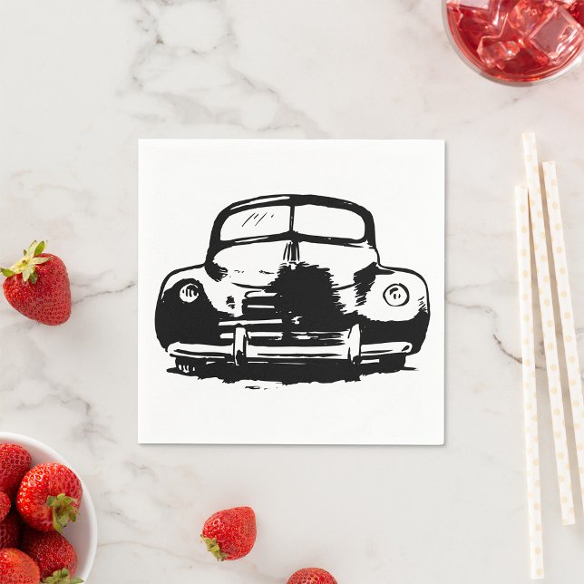 Retro Car Paper Napkins Serviette (Von Creator hochgeladen)
