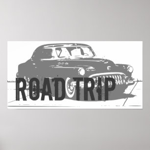 Retro Car Road Trip Poster