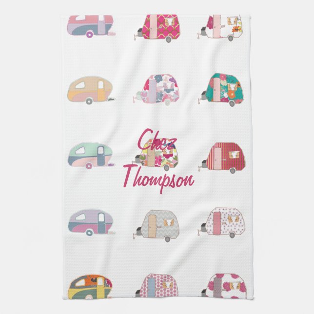 Retro Caravan Eigentümer Küchentücher (Vertikal)