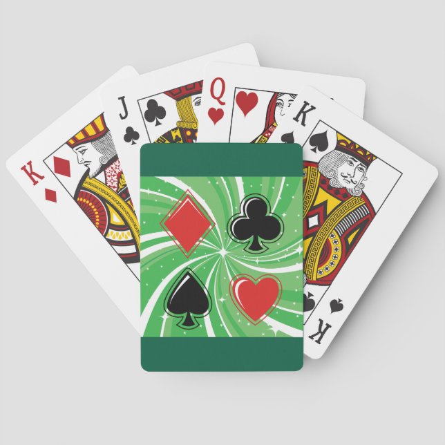 Retro Card Suits Vibrant Red and Black Spielkarten (Rückseite)