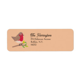Retro Cardinal Midcentury Bird Art Return Address