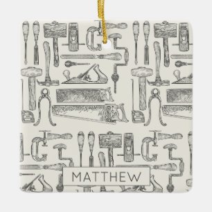 Retro-Carrier Handyman Vintag Handwerkzeuge Keramikornament