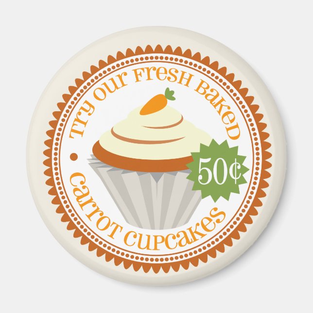 Retro Carrot Cake Magnet (Vorne)