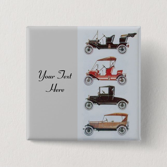 RETRO-CARS 2- Auto-Reparaturwagen, grau Button (Vorderseite)