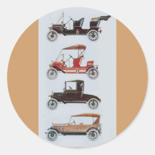 RETRO CARS 2 - Auto reparieren braun Runder Aufkleber