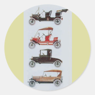 RETRO CARS 2 - Auto reparieren braun Runder Aufkleber