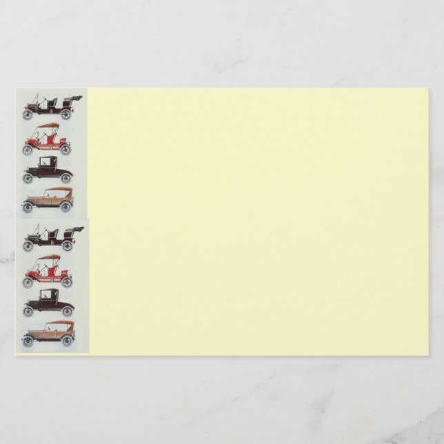 RETRO CARS 2 , AUTO RESTORATION Graue Creme Briefpapier (Vorderseite)