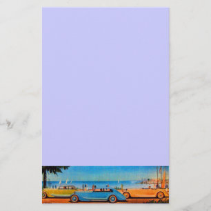 RETRO CARS - Auto reparieren Automotive, blau Briefpapier