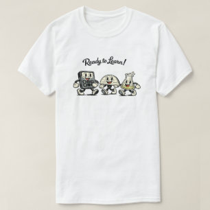 Retro-Cartoon Bereit zum Lernen von Mathe und Natu T-Shirt