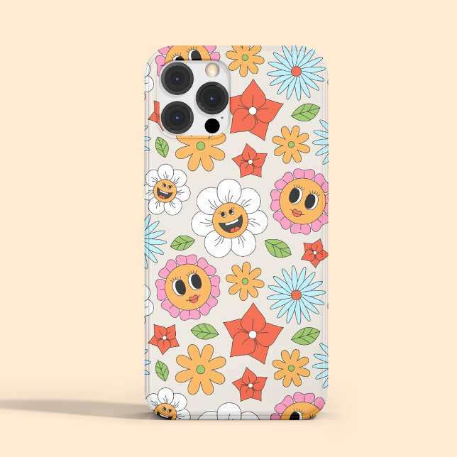 Retro Cartoon Blume Whimsical Happy Fun Case-Mate iPhone Hülle (Von Creator hochgeladen)