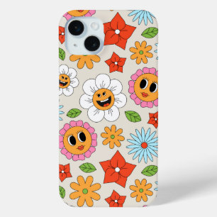 Retro-Cartoon-Blumen Skurril Fröhlich Lustig Case-Mate iPhone Hülle