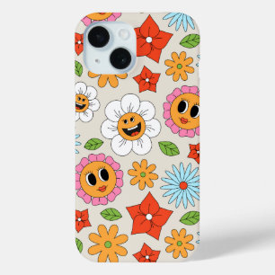 Retro-Cartoon-Blumen skurril glücklich Spaß Case-Mate iPhone Hülle