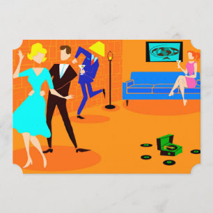 Retro Cartoon-Cocktail-Party Einladungen