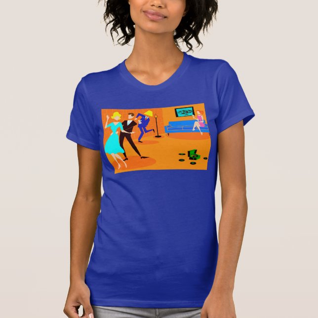 Retro Cartoon-Cocktail-Party-T - Shirt (Vorderseite)