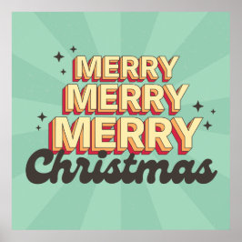 Retro Cartoon Design frohe Weihnachtsübersicht Poster