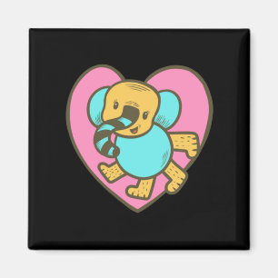 Retro-Cartoon-Elefanten-Liebesherz Magnet