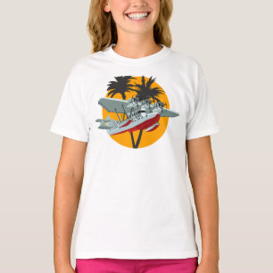 Retro-Cartoon-Flugzeug T-Shirt