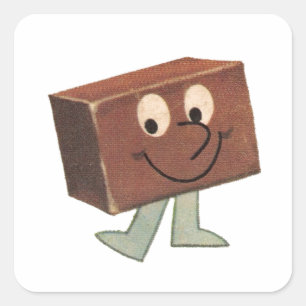 Retro Cartoon-Fudge-Vintager Süßigkeits-Aufklebe Quadratischer Aufkleber