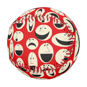 Retro-Cartoon gegenüber Muster-Baseball Baseball