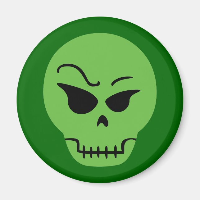 Retro Cartoon Skull Magnet (Vorne)