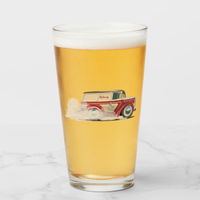 Retro-Cartoons-Lieferwagen Glas (Vorne (Gefüllt))