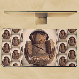 Retro Carved Coconut Monkey Bank Kitschy Schreibtischunterlage