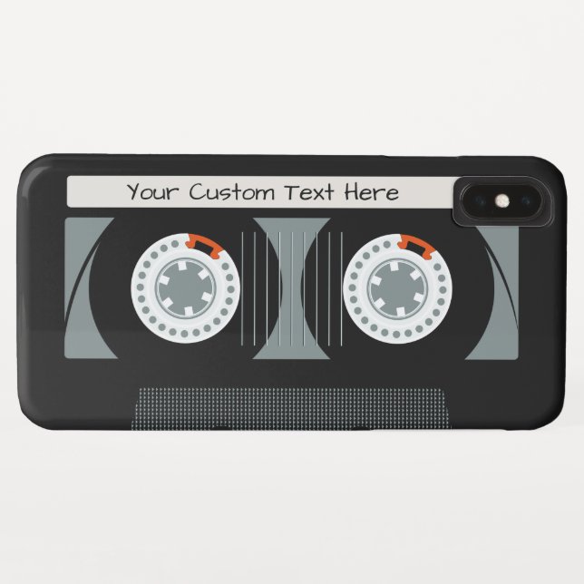 Retro Casette Tape benutzerdefinierte Text-Handy-F Case-Mate iPhone Hülle (Rückseite (Horizontal))