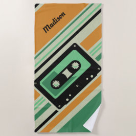 Retro Casette Tape individuelle Name Strandtuch