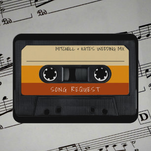 Retro Cassette Band Striping Wedding Song Anfrage Begleitkarte