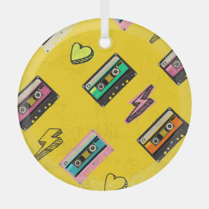 Retro Cassette: Design des Party der 80er Liebe Ornament Aus Glas