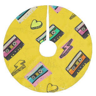 Retro Cassette: Design des Party der 80er Liebe Polyester Weihnachtsbaumdecke