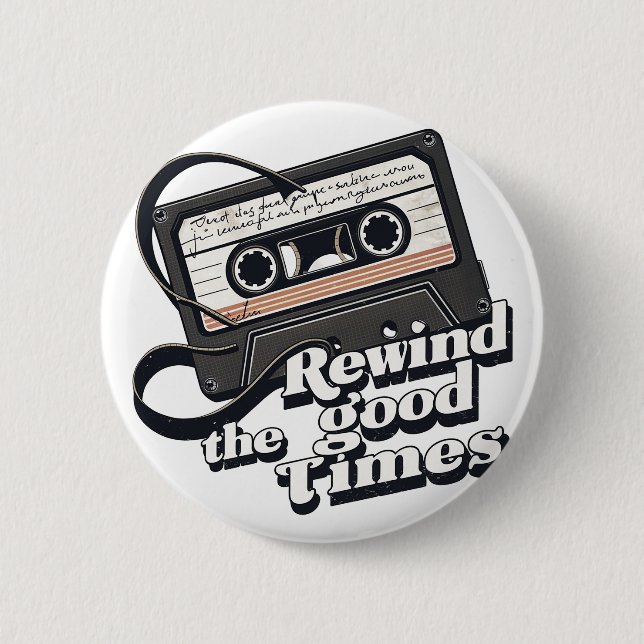 Retro Cassette Design für Nostalgie-Liebhaber Button (Vorderseite)