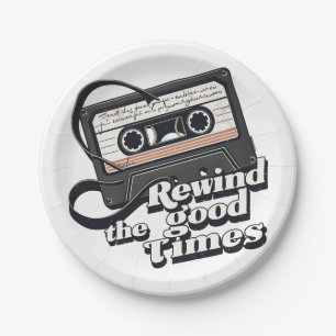 Retro Cassette Design für Nostalgie-Liebhaber Pappteller