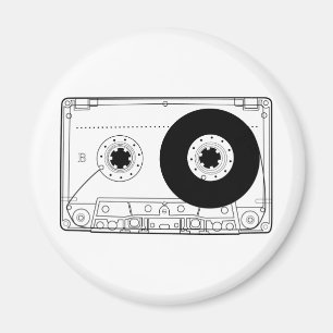 Retro-Cassette-Grafik-Vintage-T-Shirt Casette Magnet