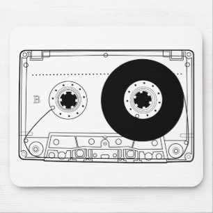 Retro-Cassette-Grafik-Vintage-T-Shirt Casette Mousepad