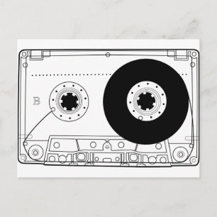 Retro-Cassette-Grafik-Vintage-T-Shirt Casette Postkarte