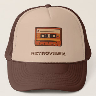 Retro Cassette Hat - RETROVIBEX Vintage Musikkappe Truckerkappe