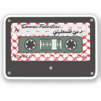 Retro Cassette Red Keffiyeh Palestine Artwork Aufkleber
