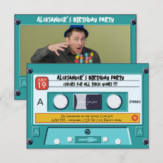 Retro Cassette Tape Geburtstagsaufruf Einladung