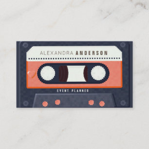 Retro Cassette Tape Music Red Business Card Visitenkarte