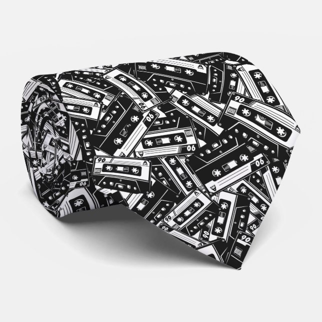 Retro Cassette Tape Neck Tie Krawatte (Gerollt)