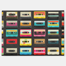 Retro Cassette Tape Pattern – Vintage Music  Magnet