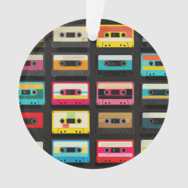 Retro Cassette Tape Pattern – Vintage Music  Ornament