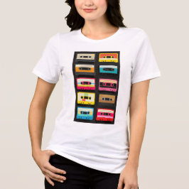 Retro Cassette Tape Pattern – Vintage Music  Tri-Blend Shirt