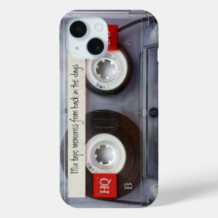 Retro Cassette Tape Personalisiert iPhone 15 Hülle