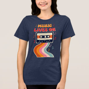 Retro Cassette Tape Shirt - Musik lebt auf Vintag