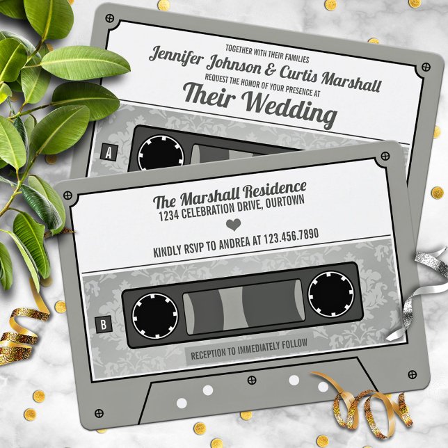 Retro Cassette Tape Wedding Einladung (Von Creator hochgeladen)