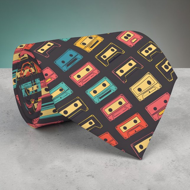 Retro Cassette Tapes Pop Culture Custom Necktie Krawatte (Von Creator hochgeladen)