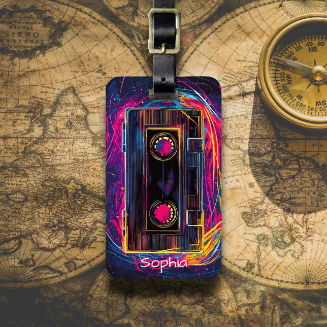 Retro Cassette Vibes Gepäckanhänger (Von Creator hochgeladen)